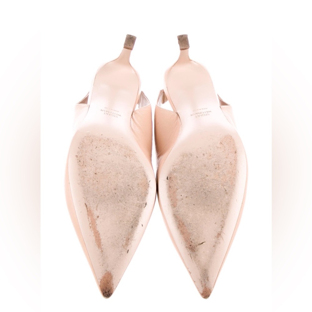 Stuart Weitzman Leather Slingback Pumps 8.5 Narrow - Picture 4 of 5